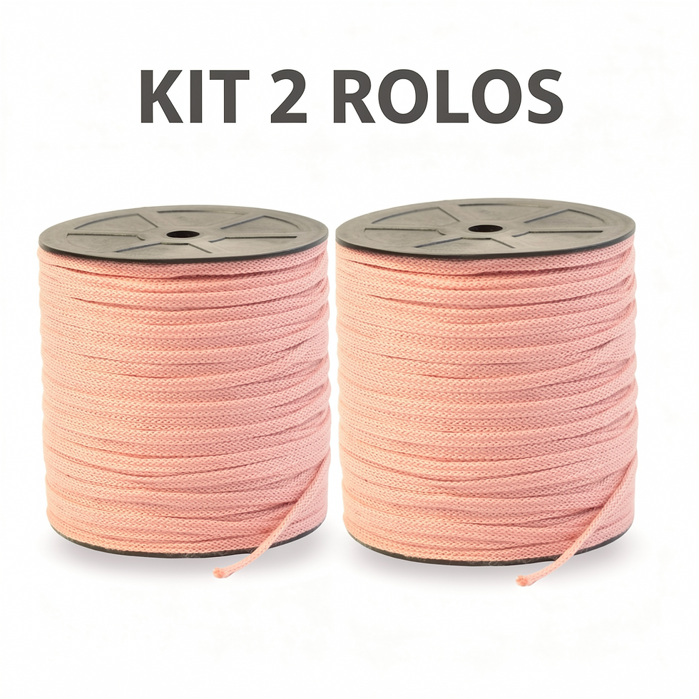 Miniatura: KIT 2 ROLOS (1 KG) FIO PREMIUM 5MM 100% POLIESTER CROCHE/ TRICO/ MACRAMÊ