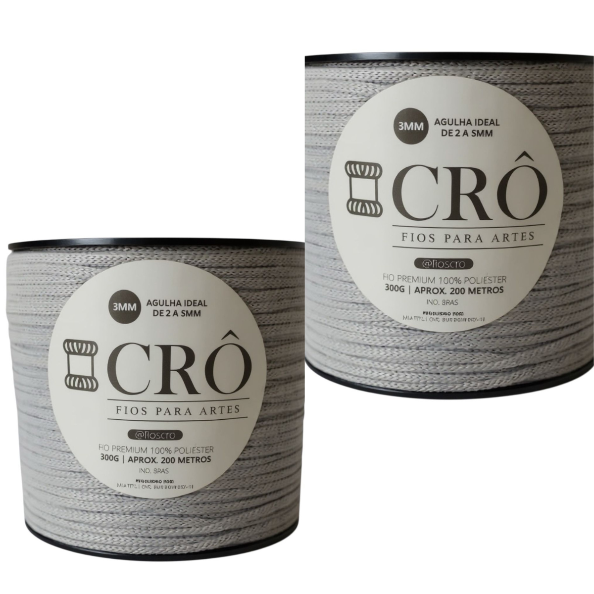 KIT 2 ROLOS PREMIUM 3MM 100% POLIESTER 600 GRAMAS 400 METROS
