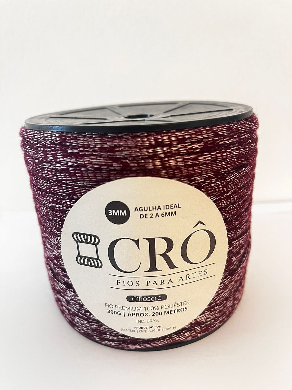 Miniatura: KIT 3 FIOS Crô Premium BRILHO 100% Poliéster  3MM /900GRAMAS/ 600 METROS