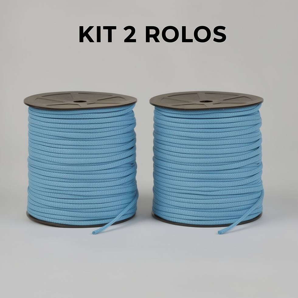 Miniatura: KIT 2 ROLOS (1 KG) FIO PREMIUM 5MM 100% POLIESTER CROCHE/ TRICO/ MACRAMÊ