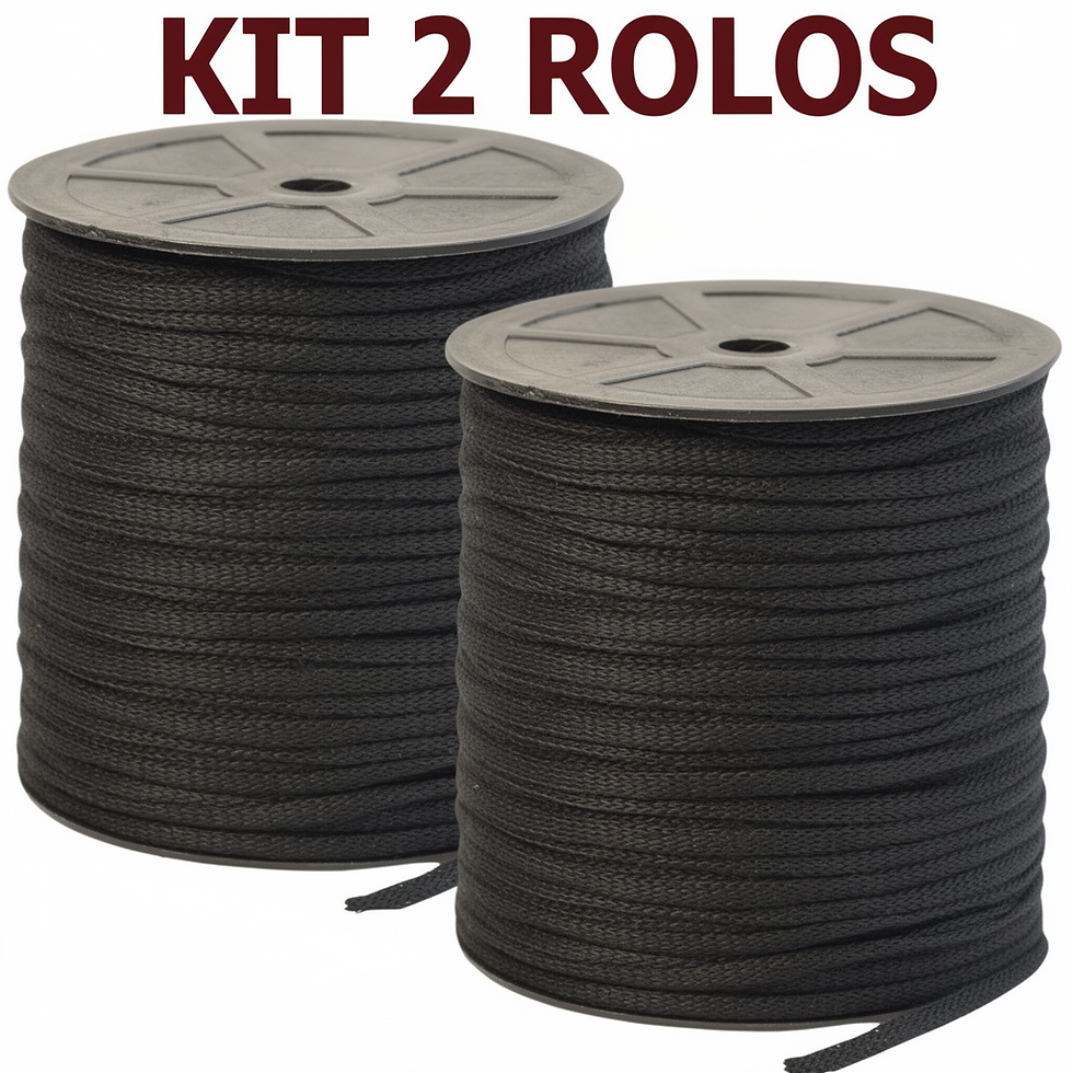Miniatura: KIT 2 ROLOS (1 KG) FIO PREMIUM 5MM 100% POLIESTER CROCHE/ TRICO/ MACRAMÊ