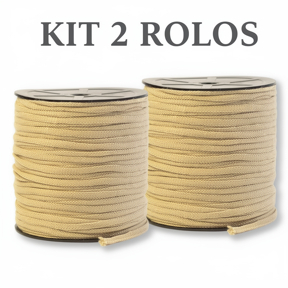Miniatura: KIT 2 ROLOS (1 KG) FIO PREMIUM 5MM 100% POLIESTER CROCHE/ TRICO/ MACRAMÊ