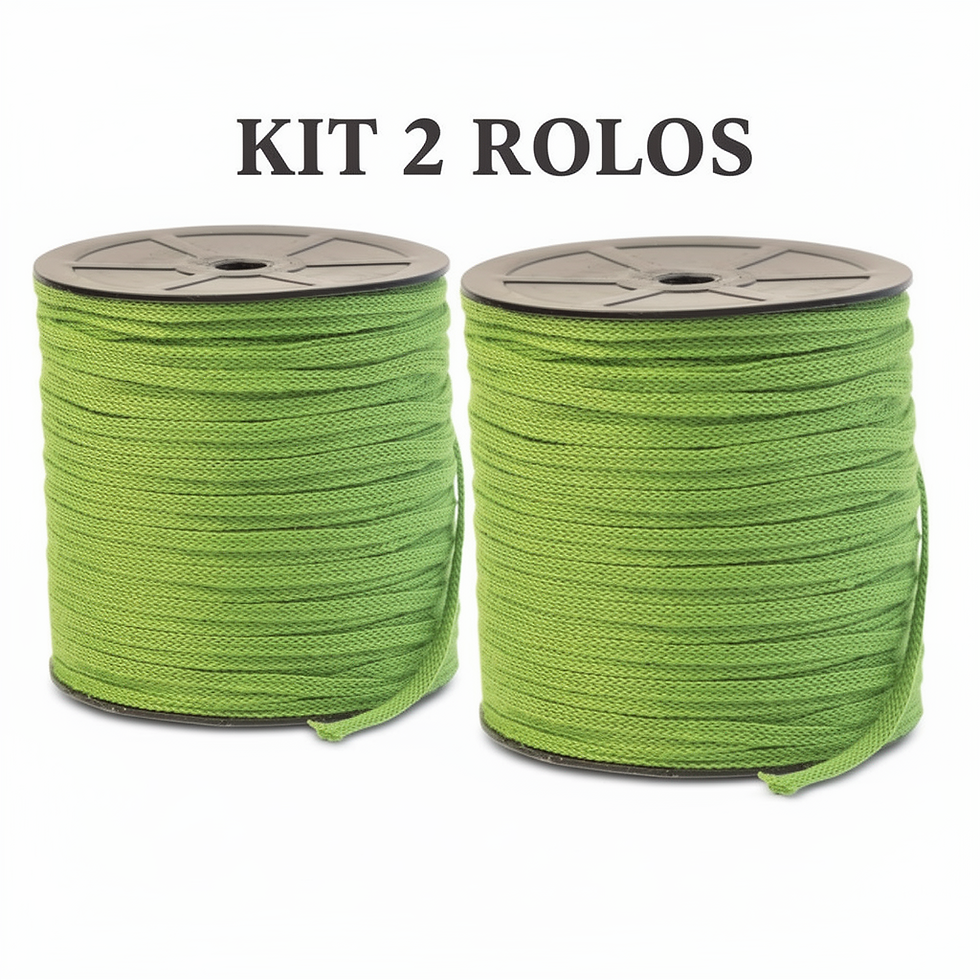 Miniatura: KIT 2 ROLOS (1 KG) FIO PREMIUM 5MM 100% POLIESTER CROCHE/ TRICO/ MACRAMÊ