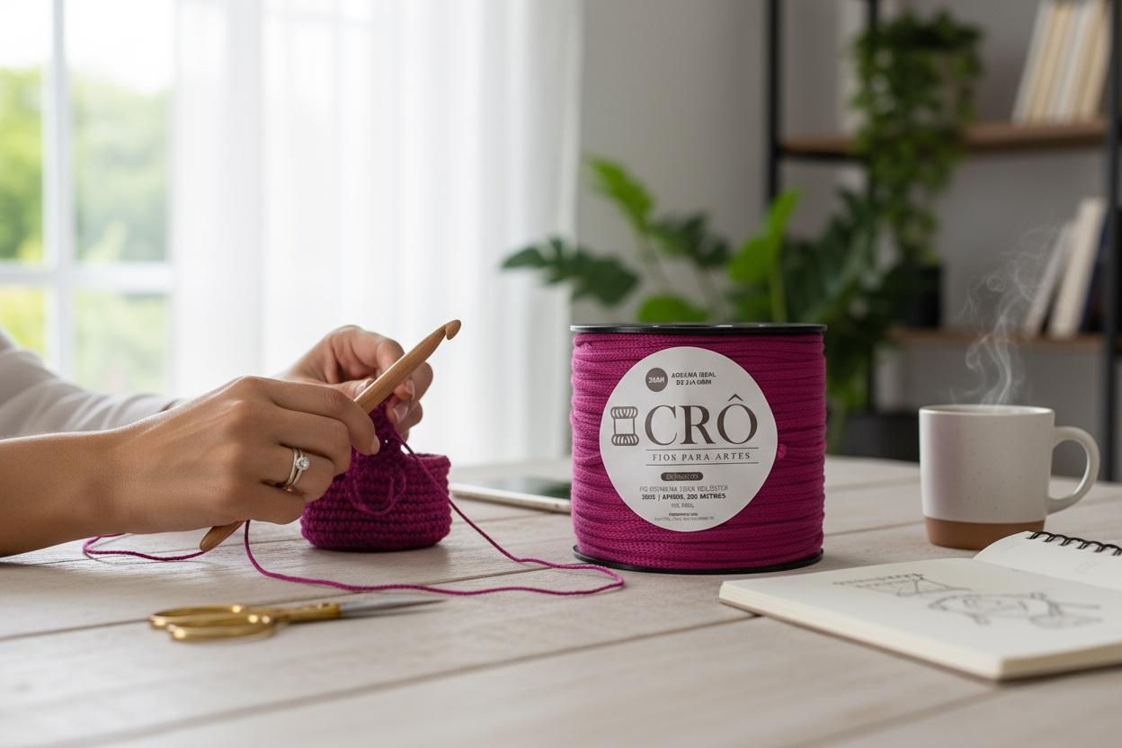 Fio Crô Premium 100% Poliéster 3MM - 200 Metros PINK