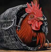 Un ailleurs, coq au pastel sec par Ninon Cobergh 