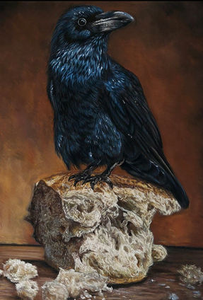 dessin corbeau au pastel sec par Ninon Cobergh