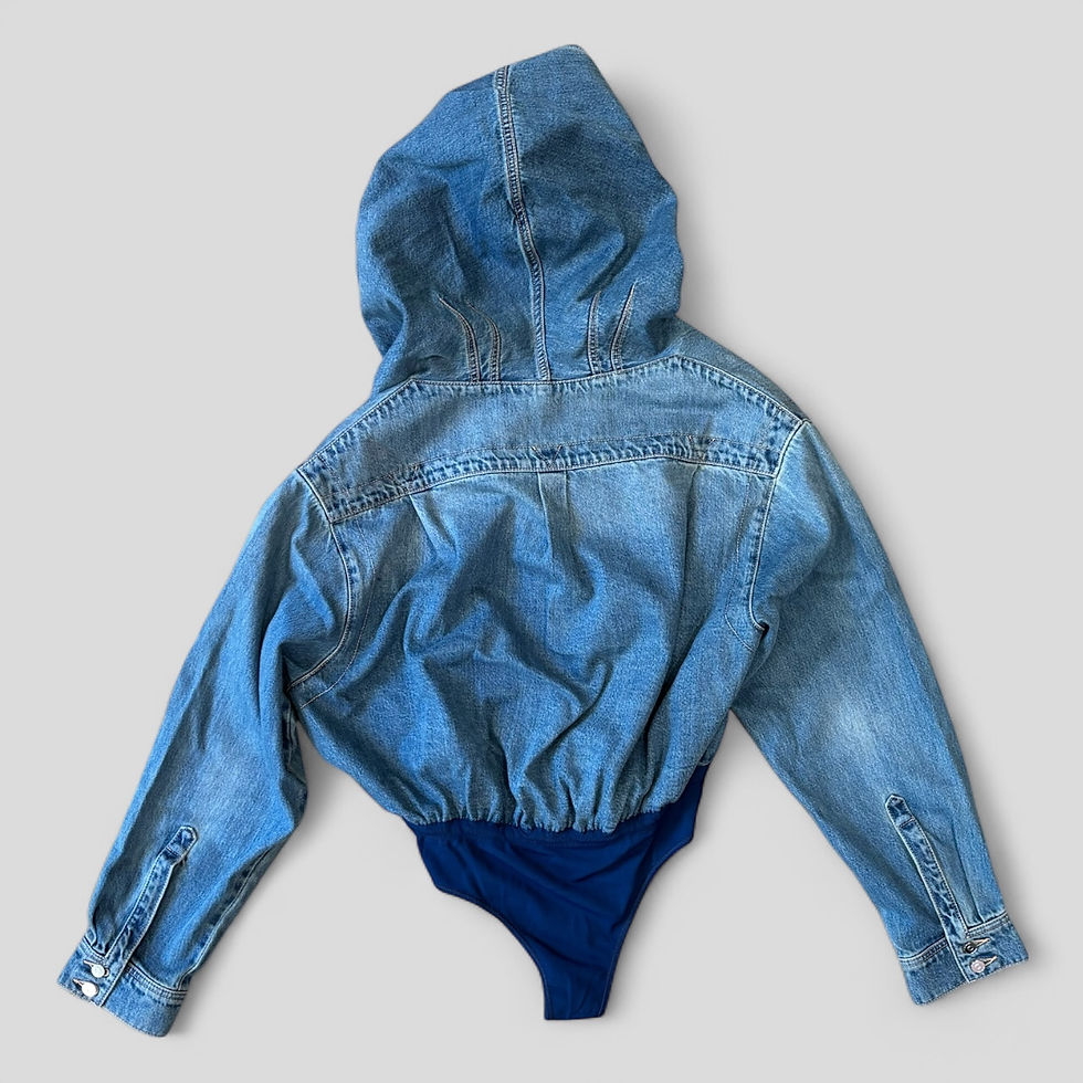 Thumbnail: Alaïa Denim Hoodie Bodysuit
