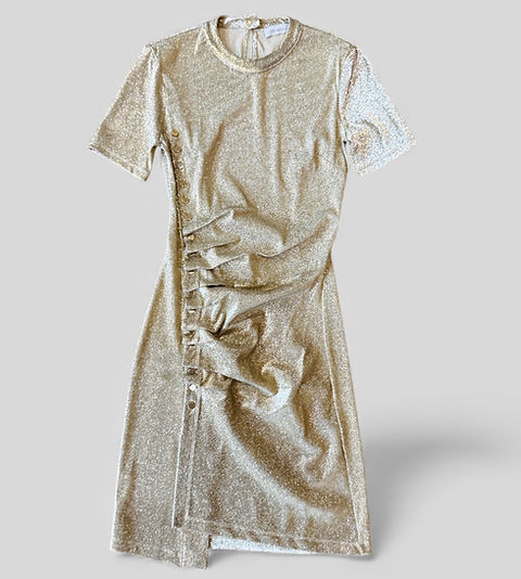 Paco Rabanne Short Gold Dress | La Mode Vintage