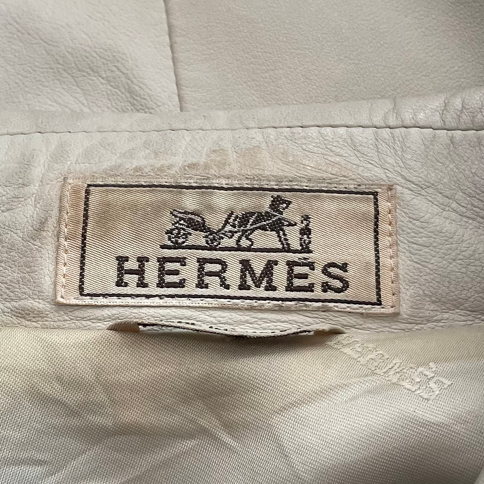 Hermès Light Grey Leather Jacket