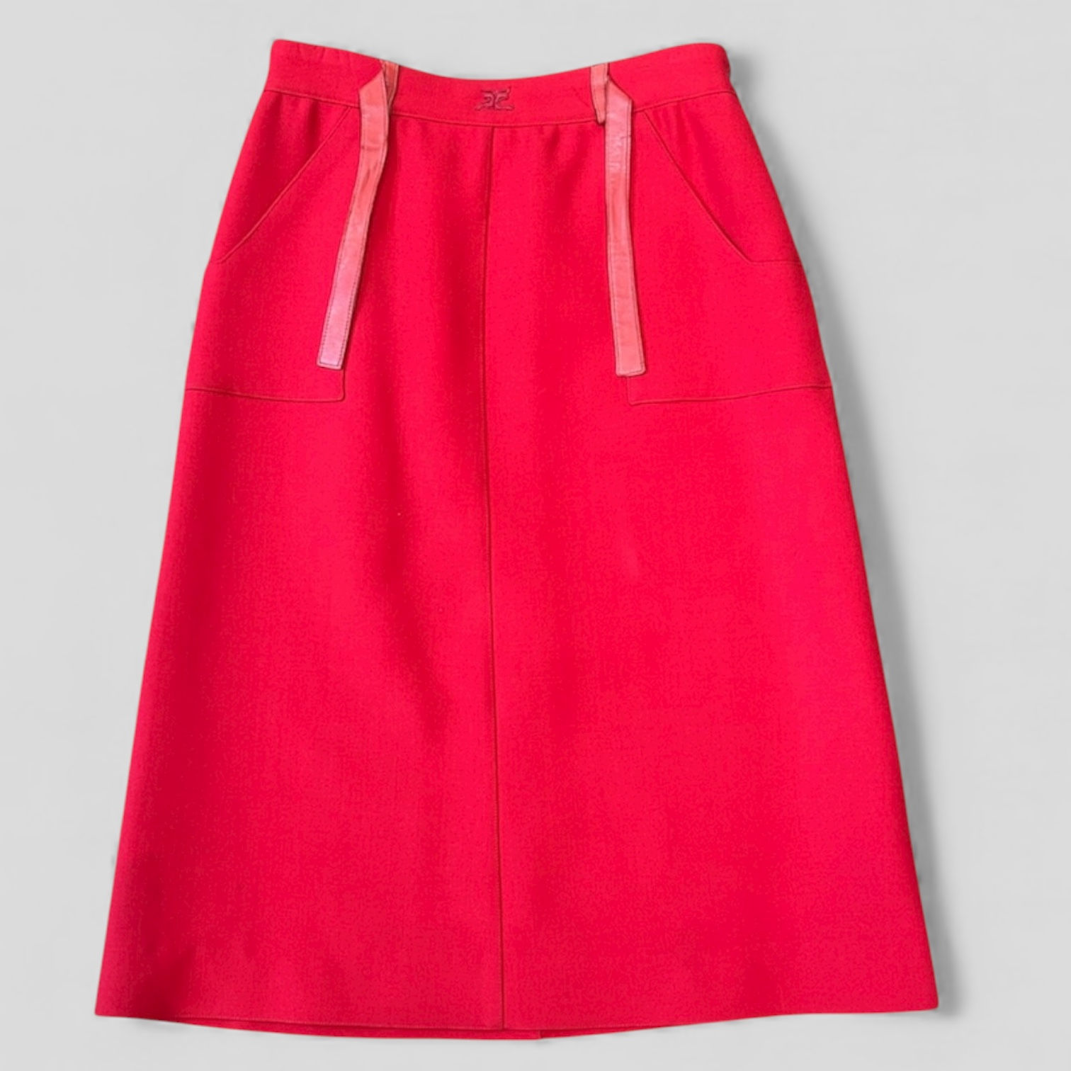 Courrèges Midi Skirt With Leather Tie