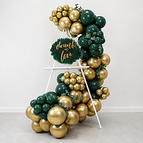green-gold-wedding-welcome-easel-balloon-display-peterborough