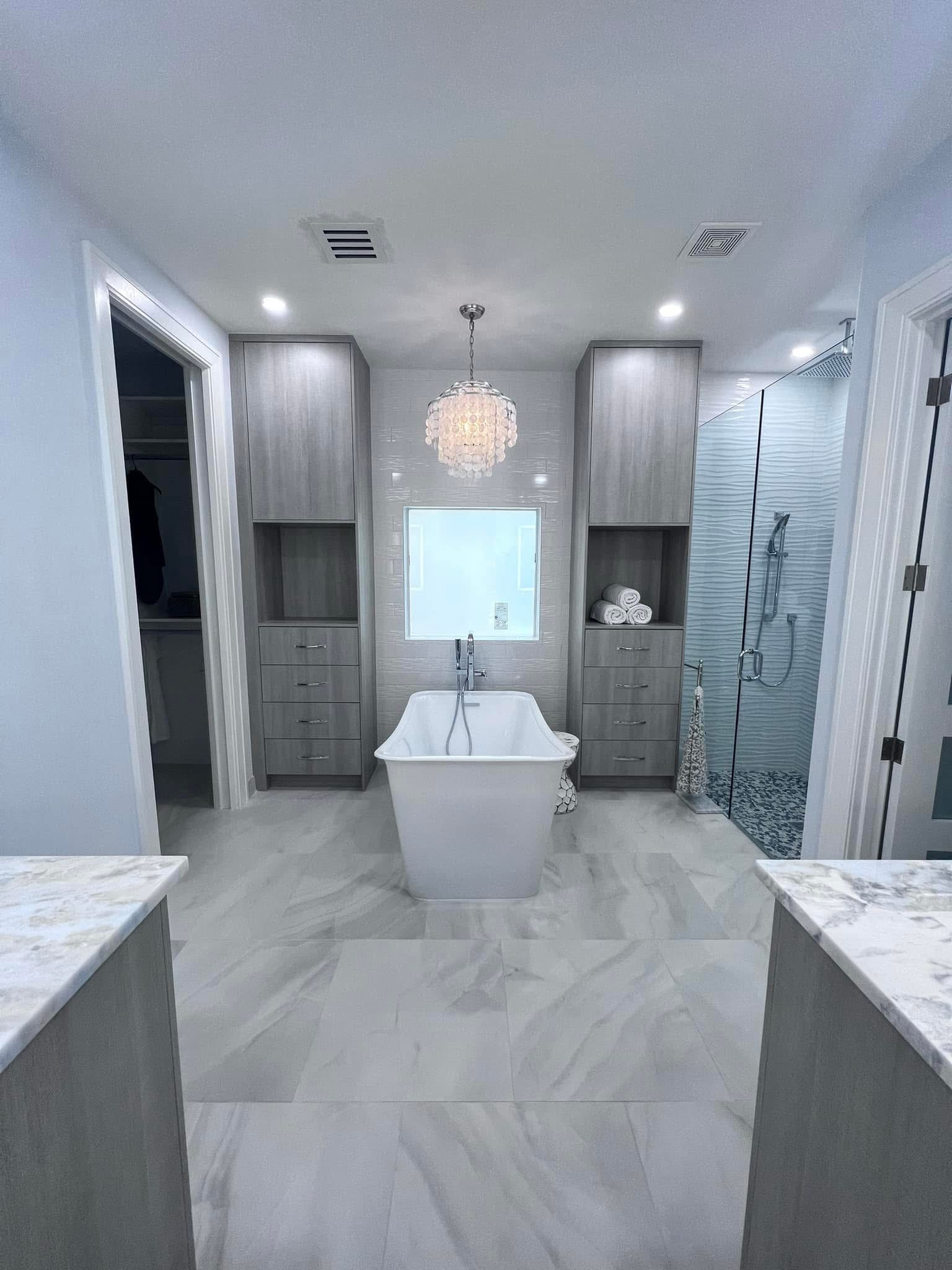 Renovated bathroom, Naples area home by Coastal Custom Homes SWFL