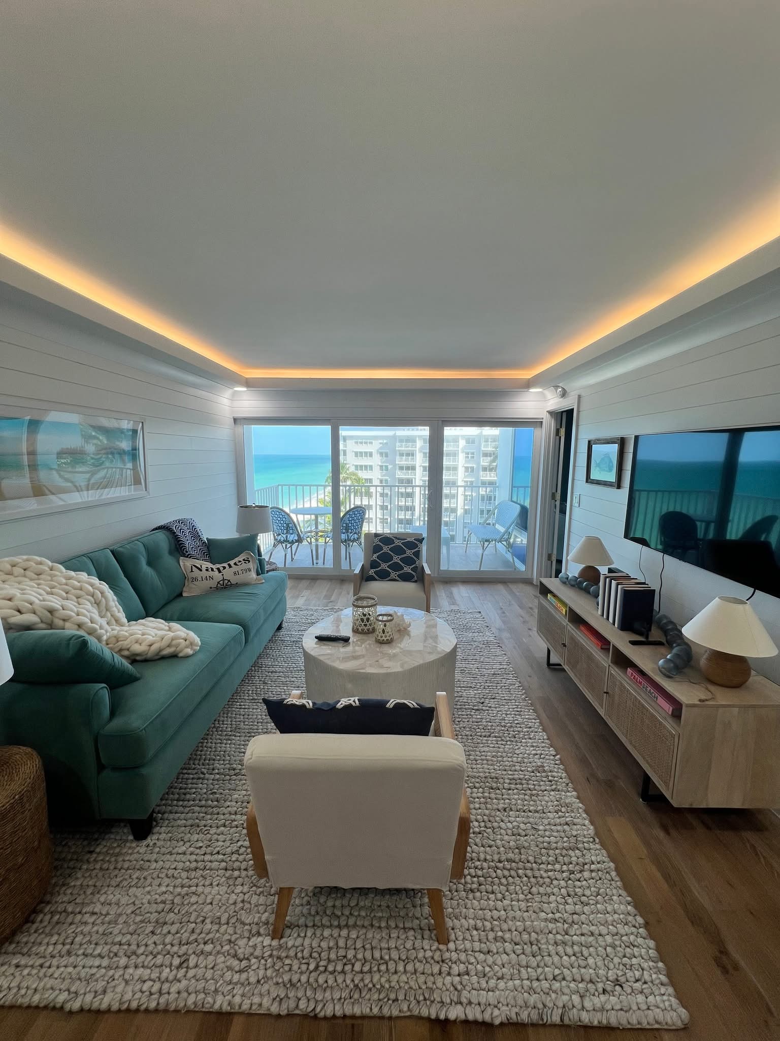 Condo living room, Naples area home by Coastal Custom Homes SWFL