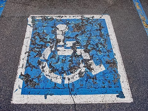 Badly Faded ADA Parking Stencil