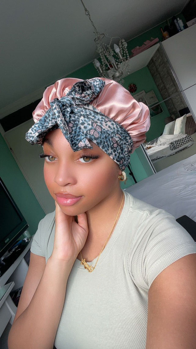 Satijnen Bonnet Roze