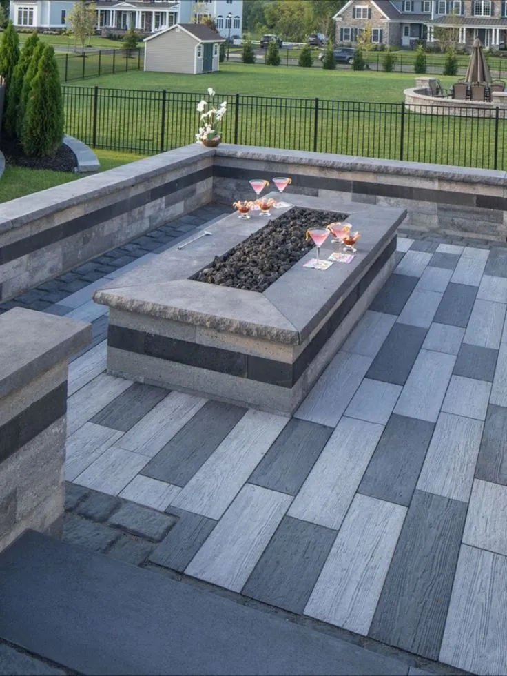 Fire pit rectangular fogatero de leña