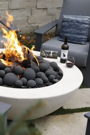 Fire pit circular de una pieza fogatero de leña