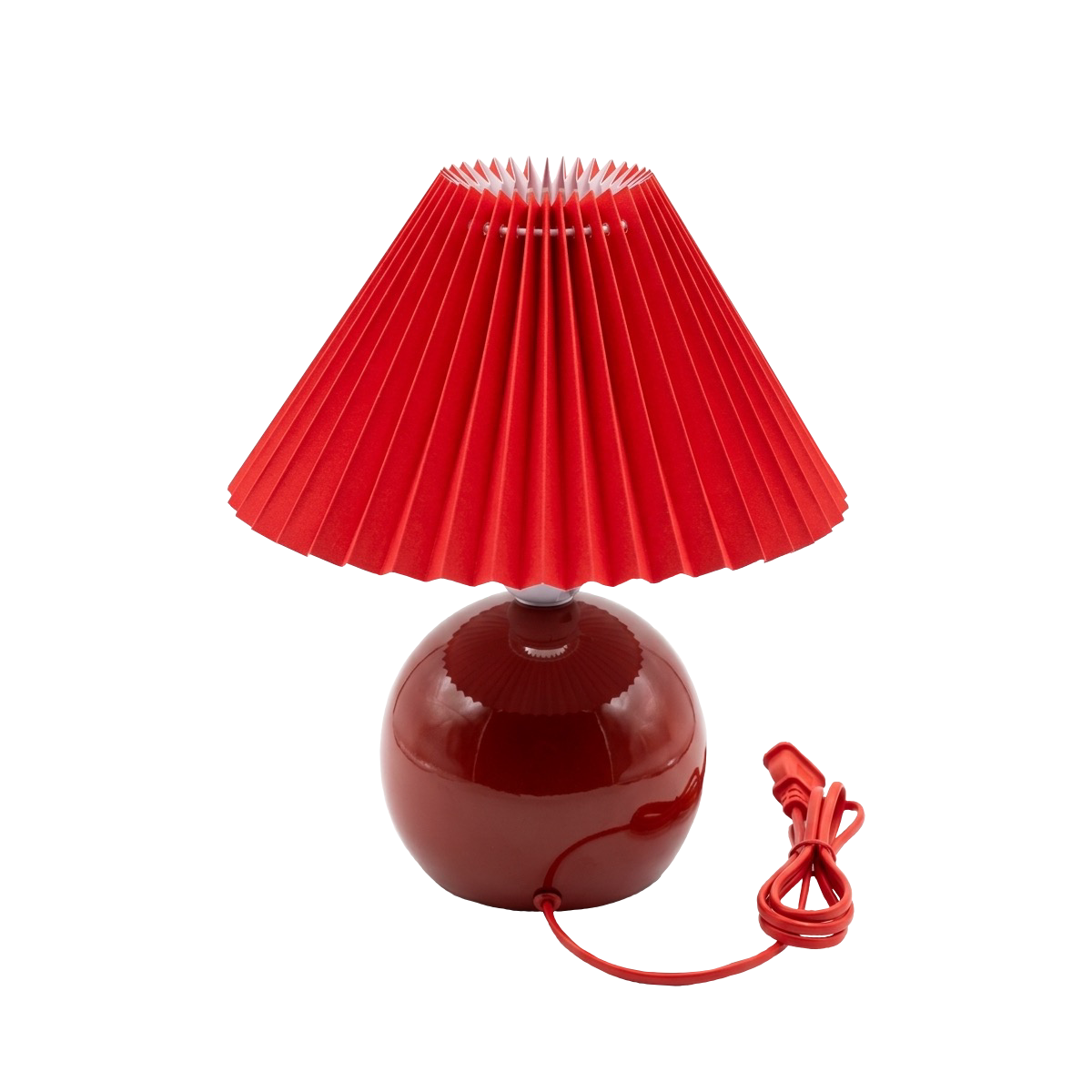 Retro French Pastoral Table Lamp - Round Red