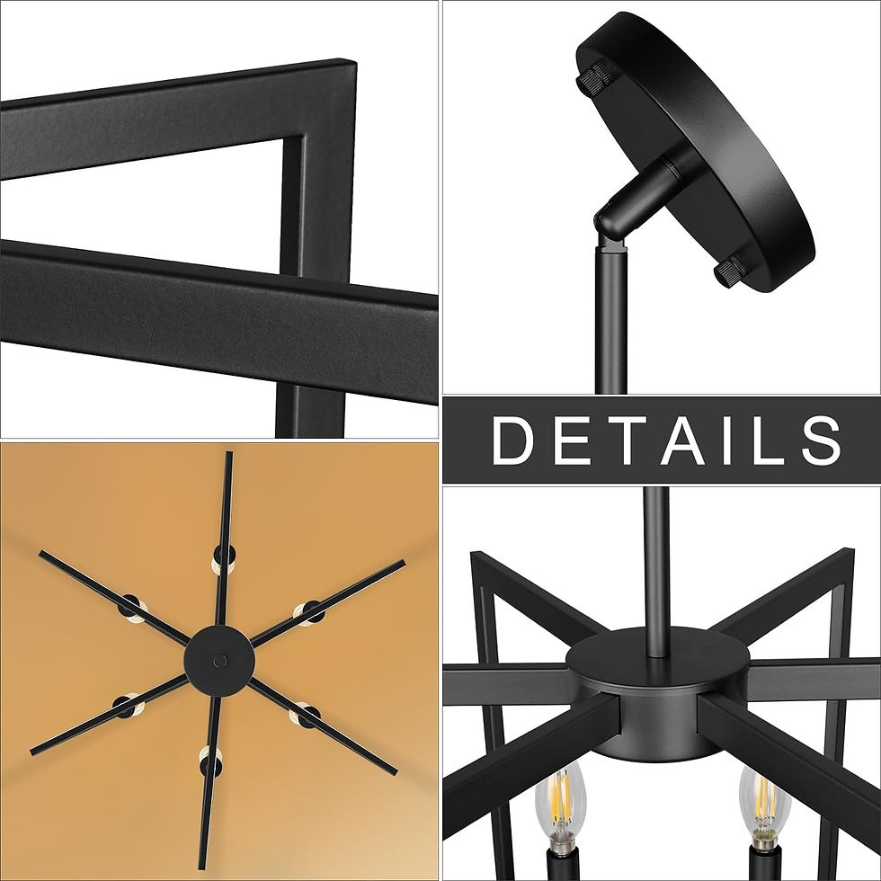 Thumbnail: Six Light Black Farmhouse Chandelier For Kitchen Island