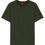 Miniature : T-shirt vert foncé avec logo Hugo Boss rouge, idéal pour un look décontracté.