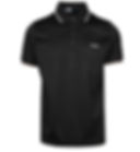 Homme portant un polo noir; texte sur la poitrine. 535B9 Polo en Maille