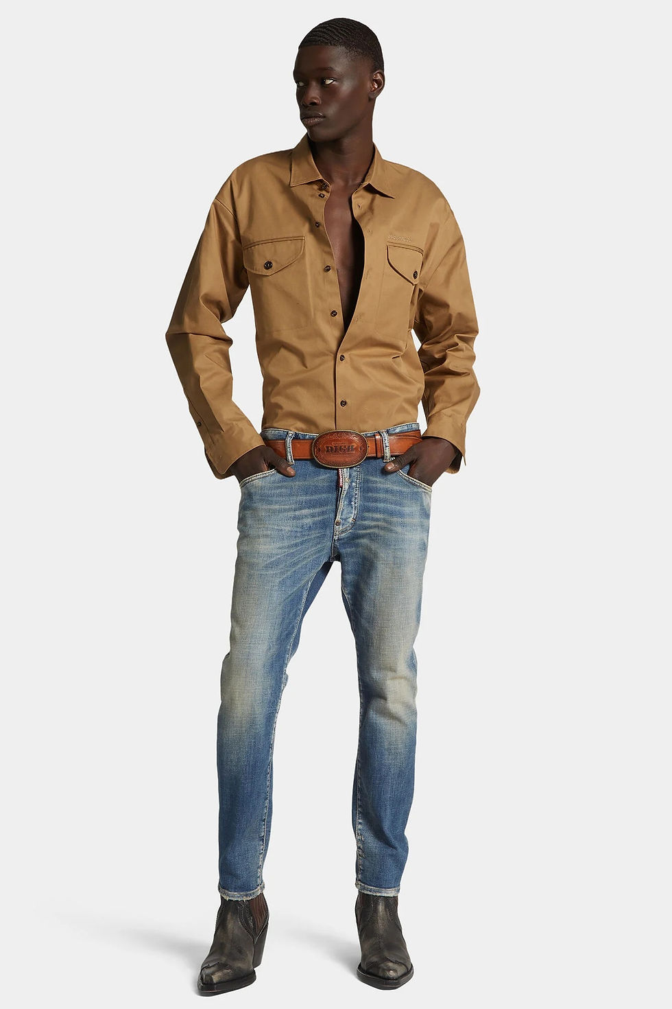 Miniature : Medium Sandy Wash Skater Jeans