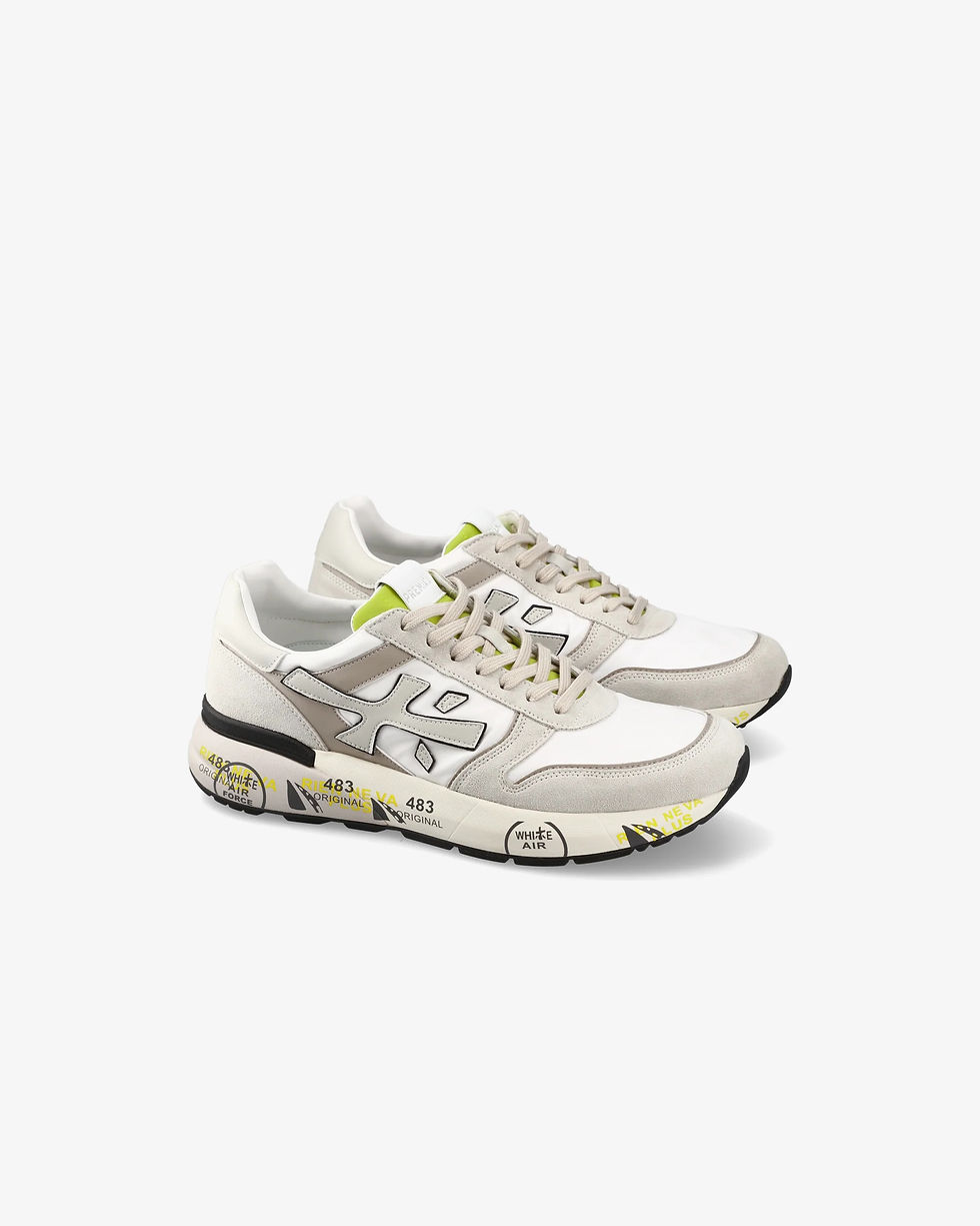 Miniature : Sneakers Hogan Interactive³ Bleu Argente, chaussure de sport blanche, détail mode.
