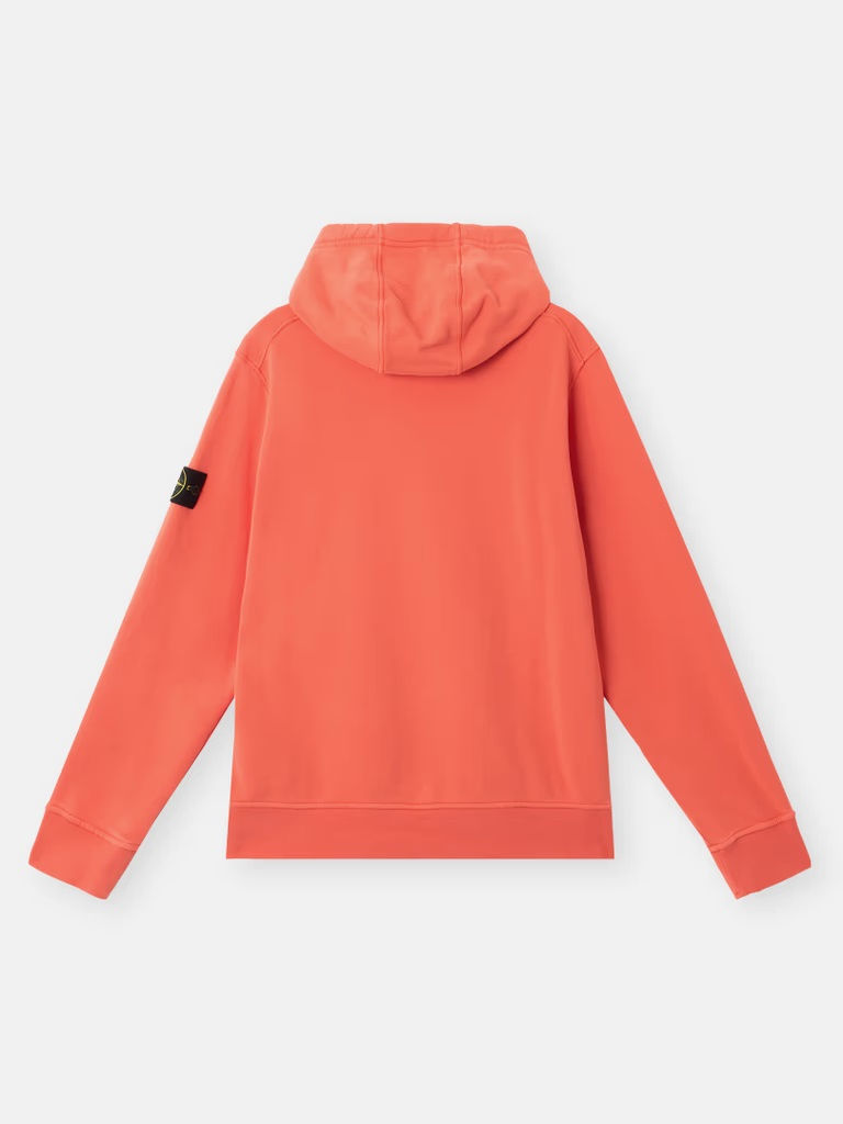 Miniature : Arrière d'un sweat à capuche orange avec patch, boutique Karsenty.