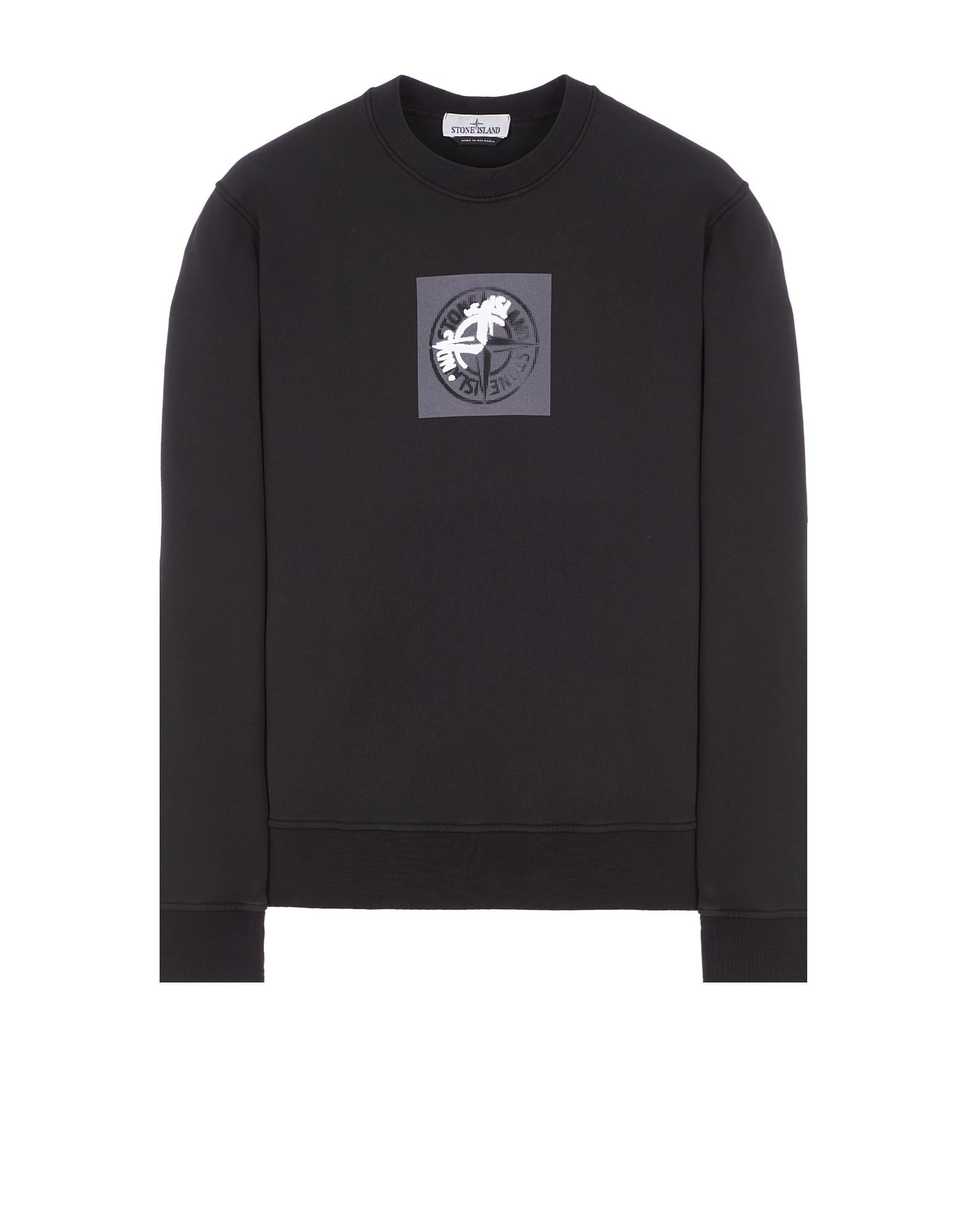 Sweat-shirt noir avec l'écusson et 90830 LINO NYLON TELA-TC, Boutique Karsenty.