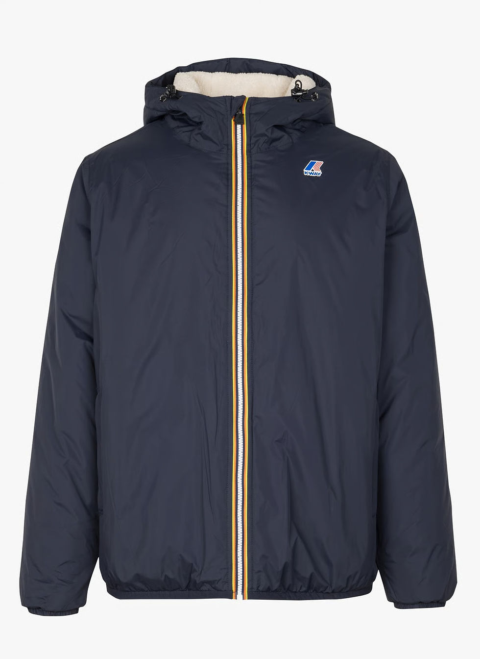 Veste K-Way bleue marine avec capuche pour homme, Boutique Karsenty.