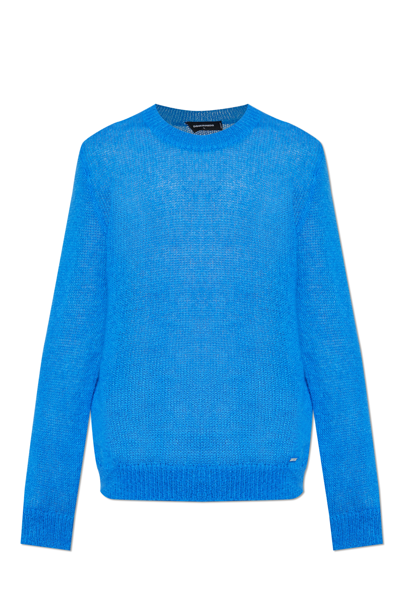 Pull bleu ciel, col rond. Boutique Karsenty. Un pull bleu clair doux et magnifique.