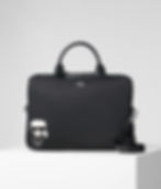 Sacoche noire Karl Lagerfeld avec logo. Boutique Karsenty pour transporter vos effets.