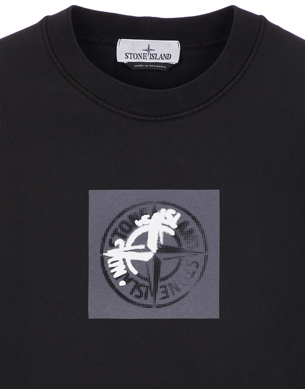 Miniature : Stone Island sweatshirt dark grey, logo patch, 90830 LINO NYLON TELA-TC, crew neck, Boutique Karsenty