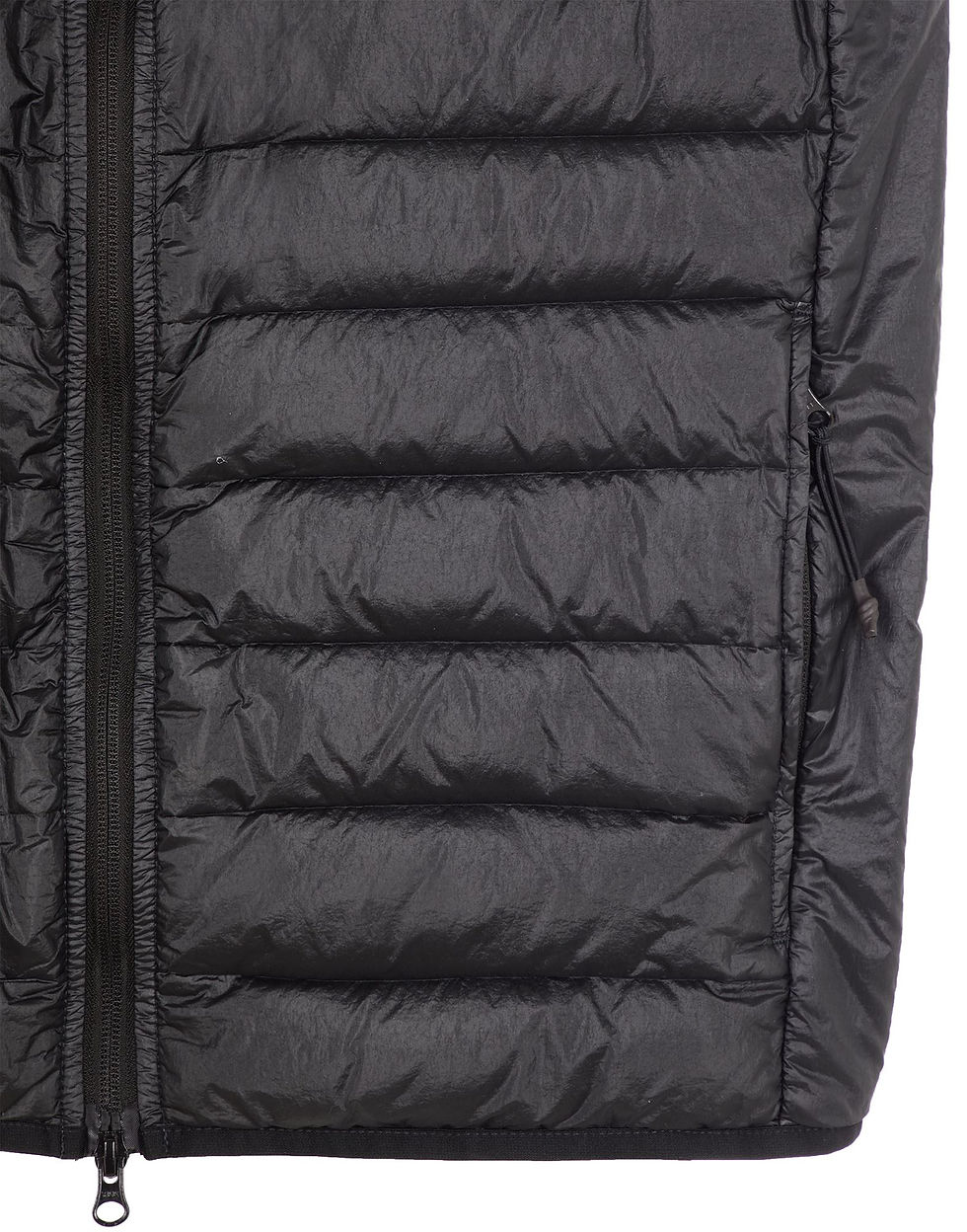 Miniature : Veste noire rembourrée, gros plan sur le tissu, texture matelassée, 90830 LINO NYLON TELA-TC.
