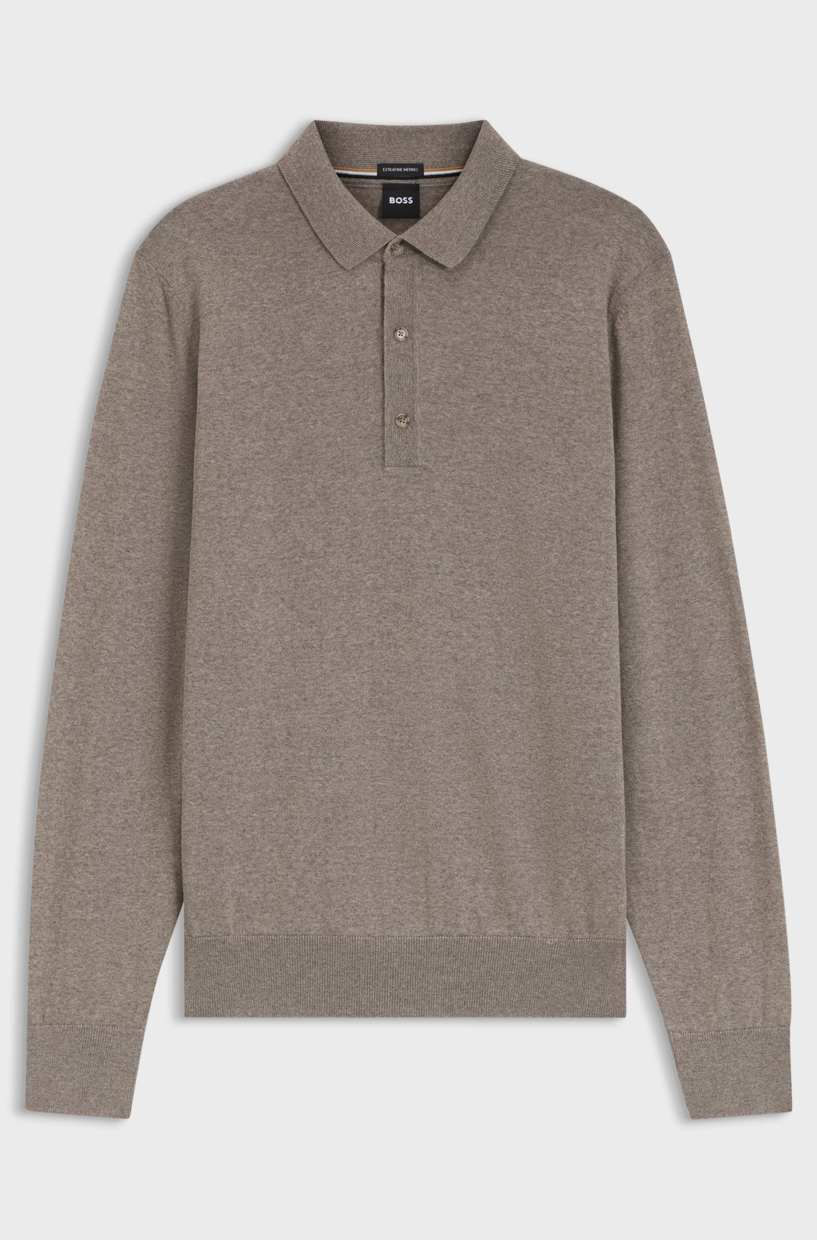 Pull col polo en laine mérinos