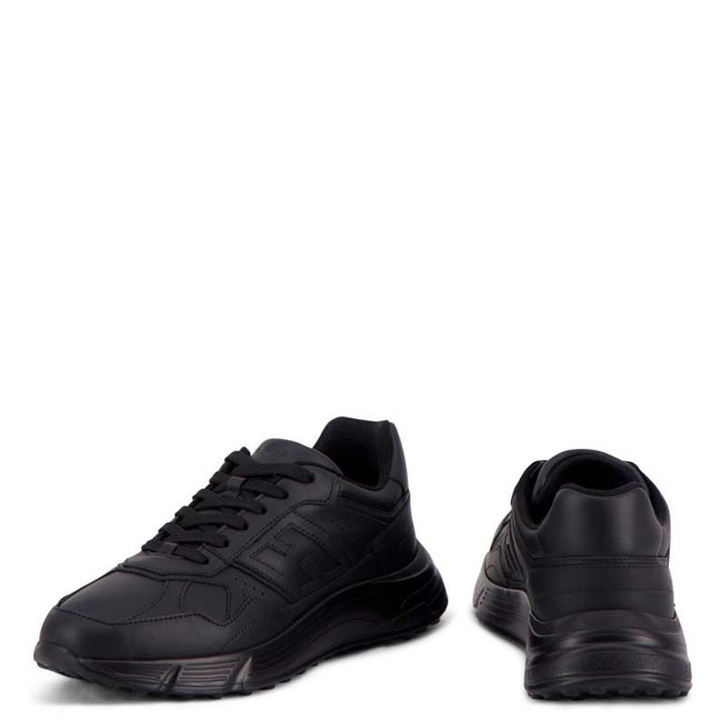 Miniature : Sneakers Hogan Hyperlight Noir, chaussures de sport noires, vue de face et de dos.