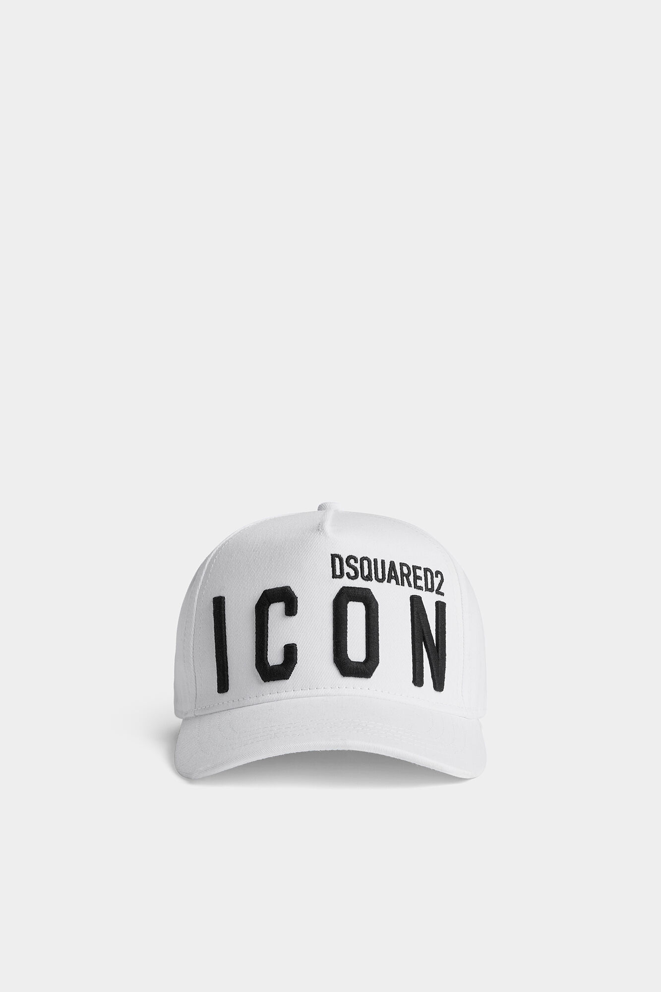 Casquette blanche Dsquared2 Icon, texte noir, fond blanc, Boutique Karsenty.