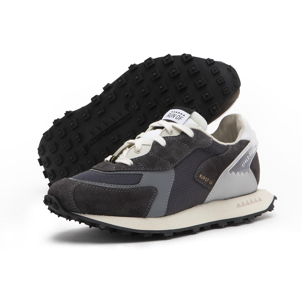 Miniature : Sneakers Hogan H383, baskets noires et grises, semelle beige sur fond blanc. Boutique Karsenty.
