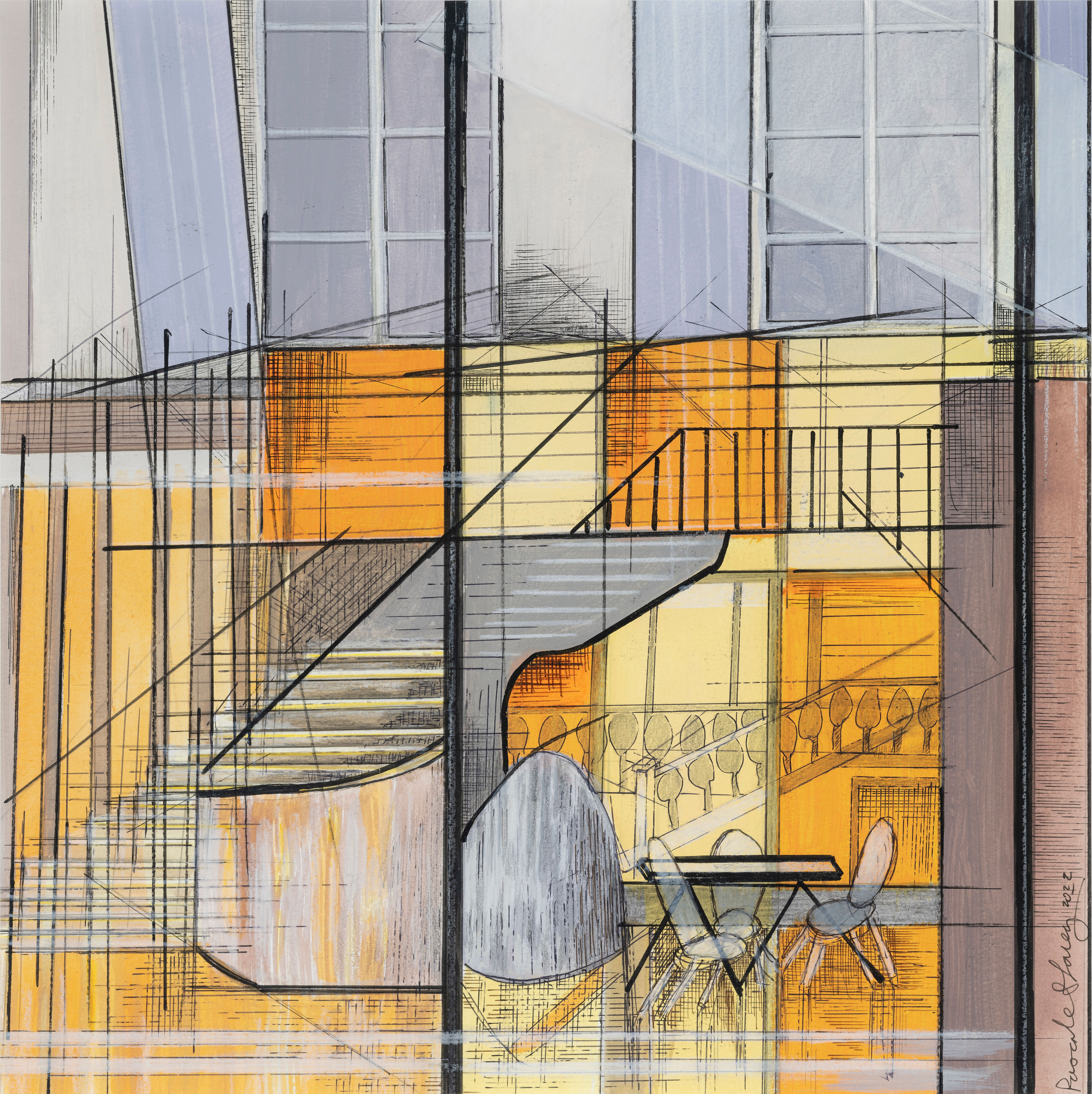 Orange window in Albi, 2023 by Pascale Stacey