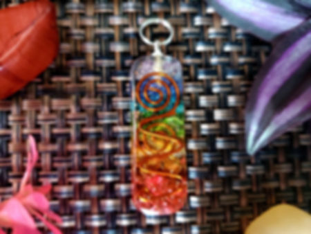 Seven Chakra Orgone Pendant