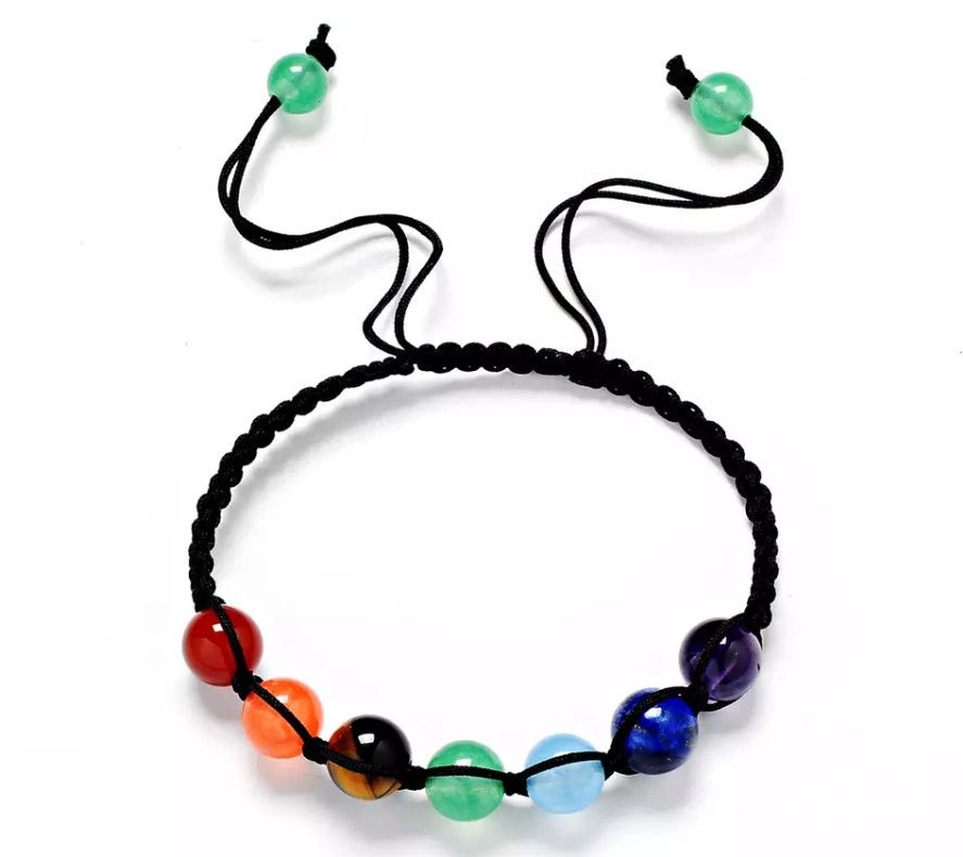 Thumbnail: Stretchable 8MM Bead Stone Bracelet : Seven Charka