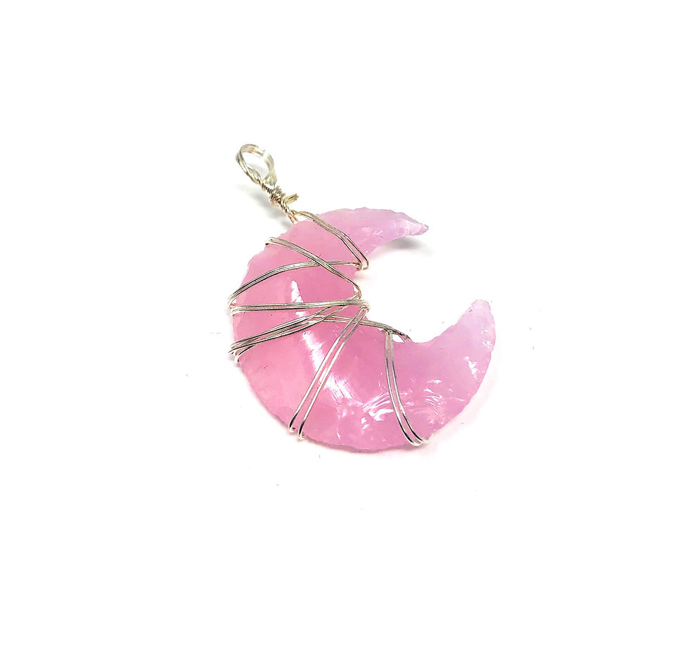Thumbnail: Moon Pendant : Rose quartz