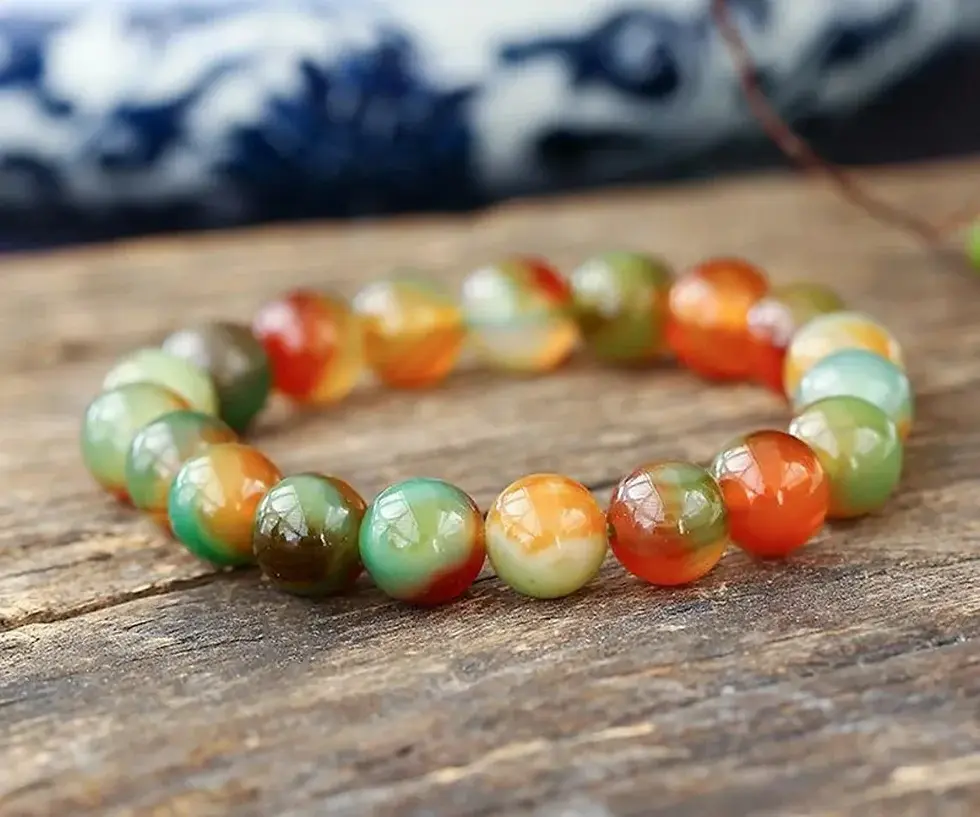 Bracelet 10MM -  Peacock Agate