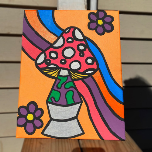 Mushroom Lava Lamp Painting MushroomHillArts