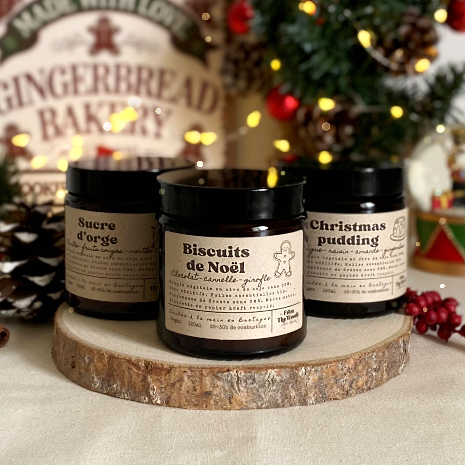 Bougie artisanale parfumée - collection de Noël