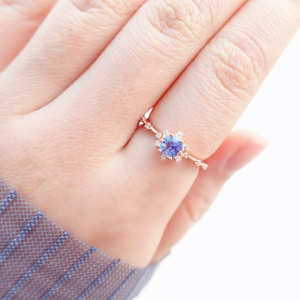 縮圖：Sea Blue Fancy Colored Sapphire Ring