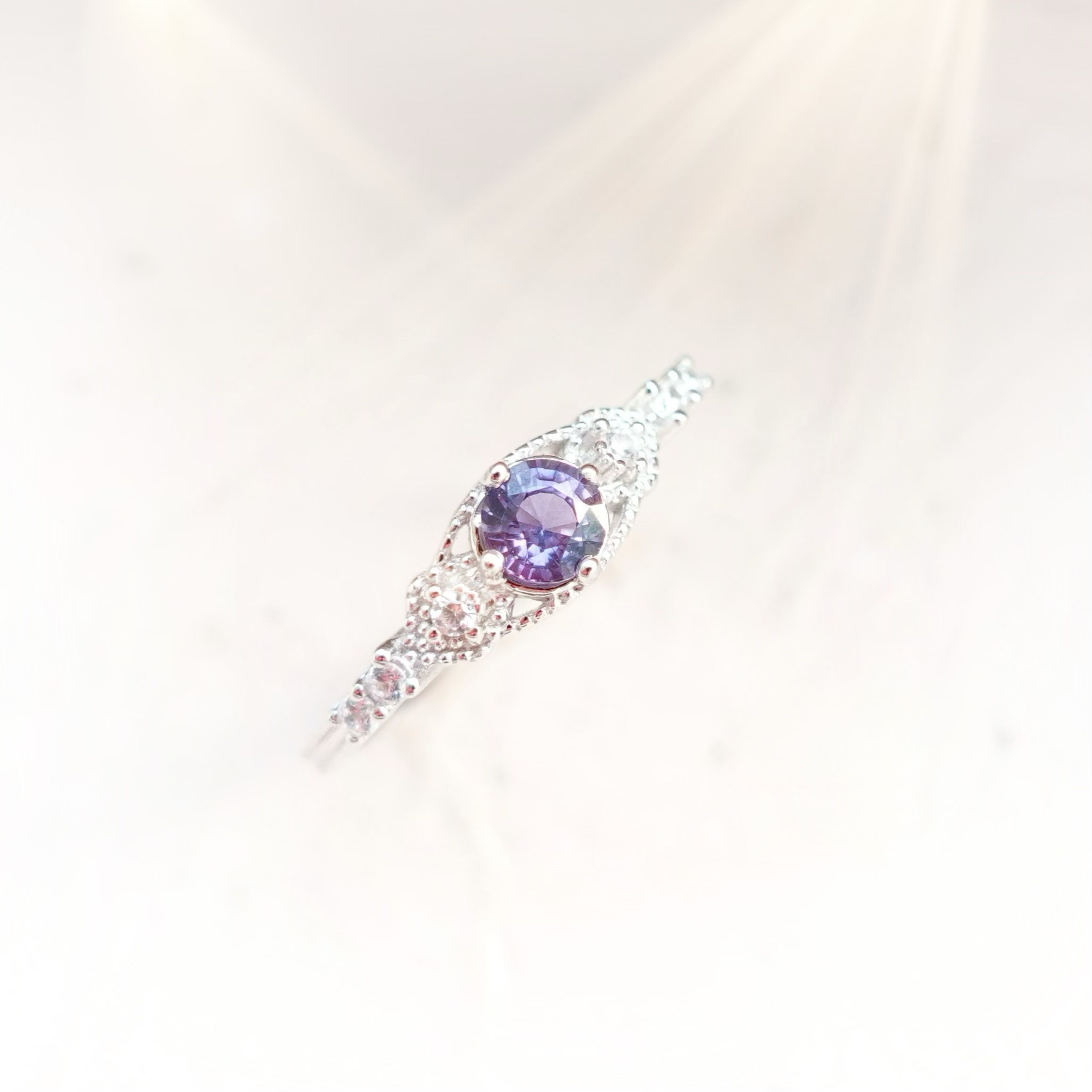 Purple Fancy Colored Sapphire Ring
