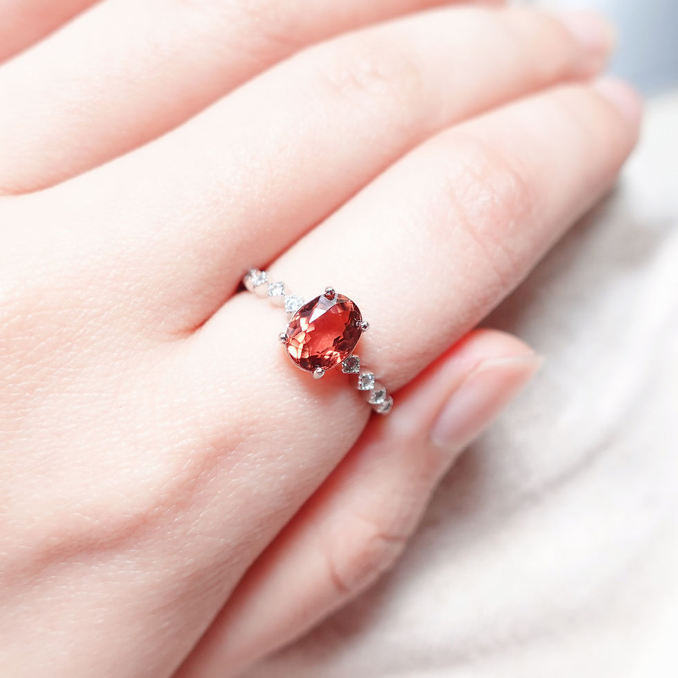 Thumbnail: Soul Orange Oval Tourmaline Ring