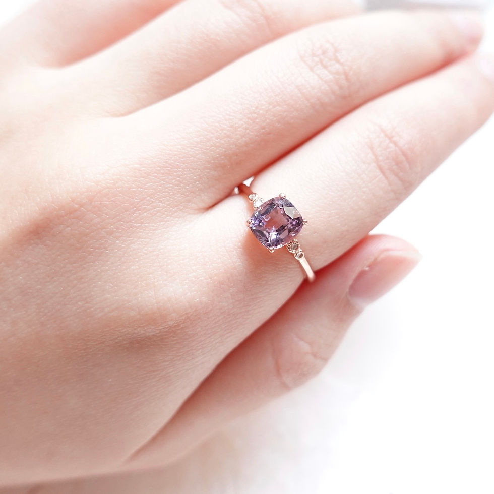 縮圖：Purple Grey Spinel Ring