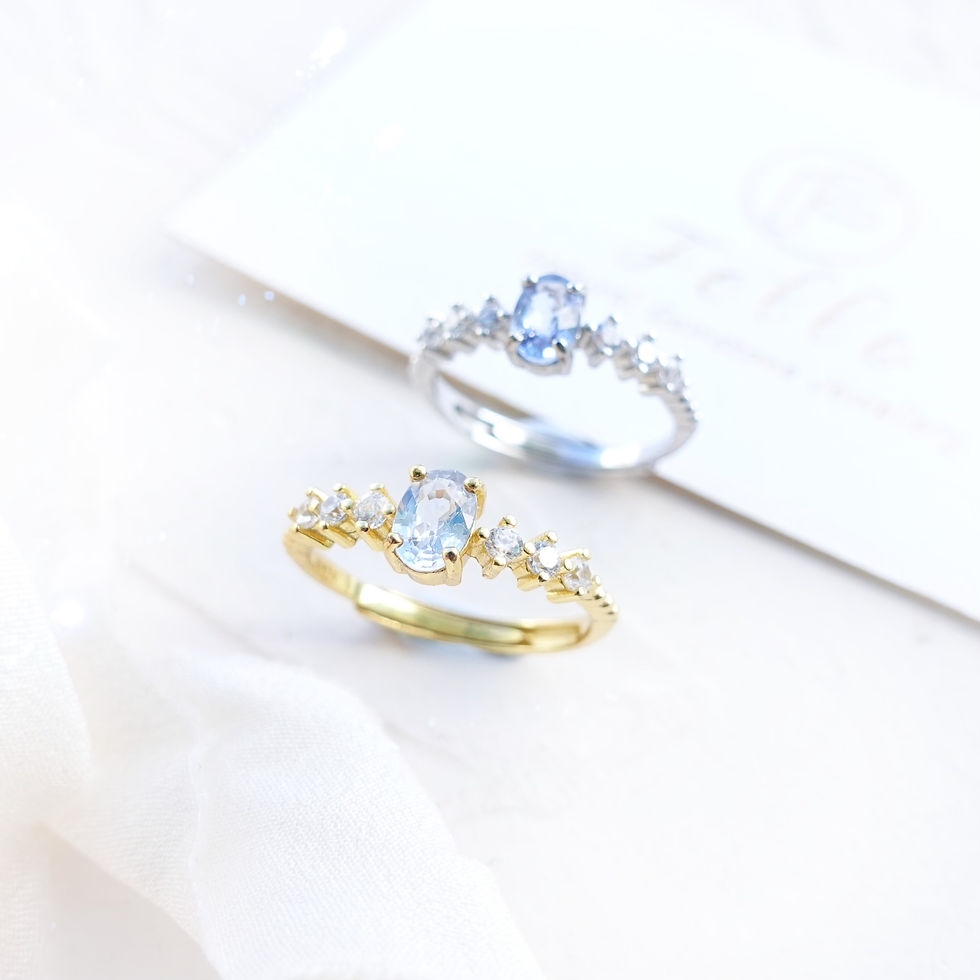 縮圖：Bille Sea Blue Fancy Color Sapphire Ring
